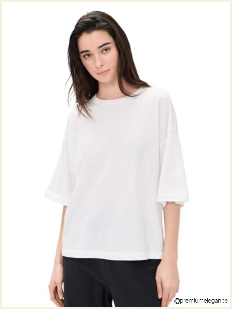 Oversized Cotton Blend Crew Neck T-Shirt Classic Fit